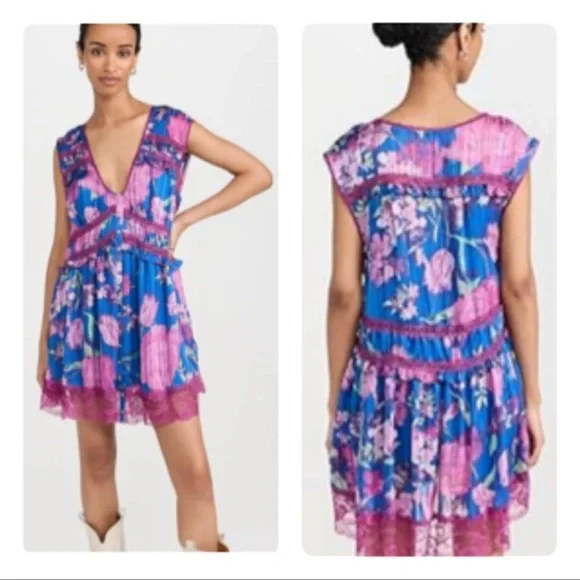 Free People SPRING FLING MINI DRESS SIZE LARGE - Picture 12 of 16